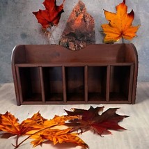 Wood Desk Top Organizer LARGE Mail Sorter Caddy Cabinet Rustic Farmhouse Vintage - $79.19