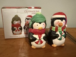 NEW Celebrations By Mikasa Penguin Hand-Painted Salt and Pepper Shaker Set - $11.13