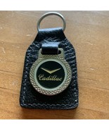 Vintage Cadillac Leather Metal Key Chain Ring Keychain Car Auto Fob - $13.00