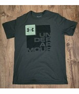 Under Armour T Shirt Large Mens Olive Green Grid Box Logo Casual Sportsw... - $188.07 MXN