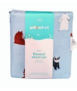NEW Pillowfort Twin Flannel Sheet Set Bears NEW WITH TAGS - $248.73 MXN