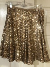 CeCe  Gold Sequin  Flare  Women Skirt 4 - £22.19 GBP