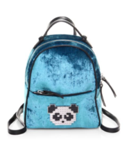 NWT Les Petits Joueurs Baby Mick Metal Panda Blue Velvet Backpack Bag Ne... - $375.00