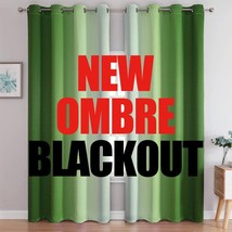 Green And Greyish White Room-Darkening Window Treatments With Ombre Thermal - £44.23 GBP