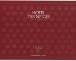 Hotel Des Neiges Brochure &amp; Tarif 1996 Courchevel Cedex Savoie France  - £13.92 GBP