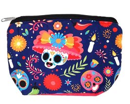 Mia Jewel Shop Sugar Skull Pattern Padded Cosmetic Case Makeup Pouch - Day of th - £14.21 GBP