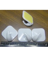 Square HANGER HOOKS 1&quot; Self Stick Adhesive WHITE hanging Hook Plastic Wa... - $18.83