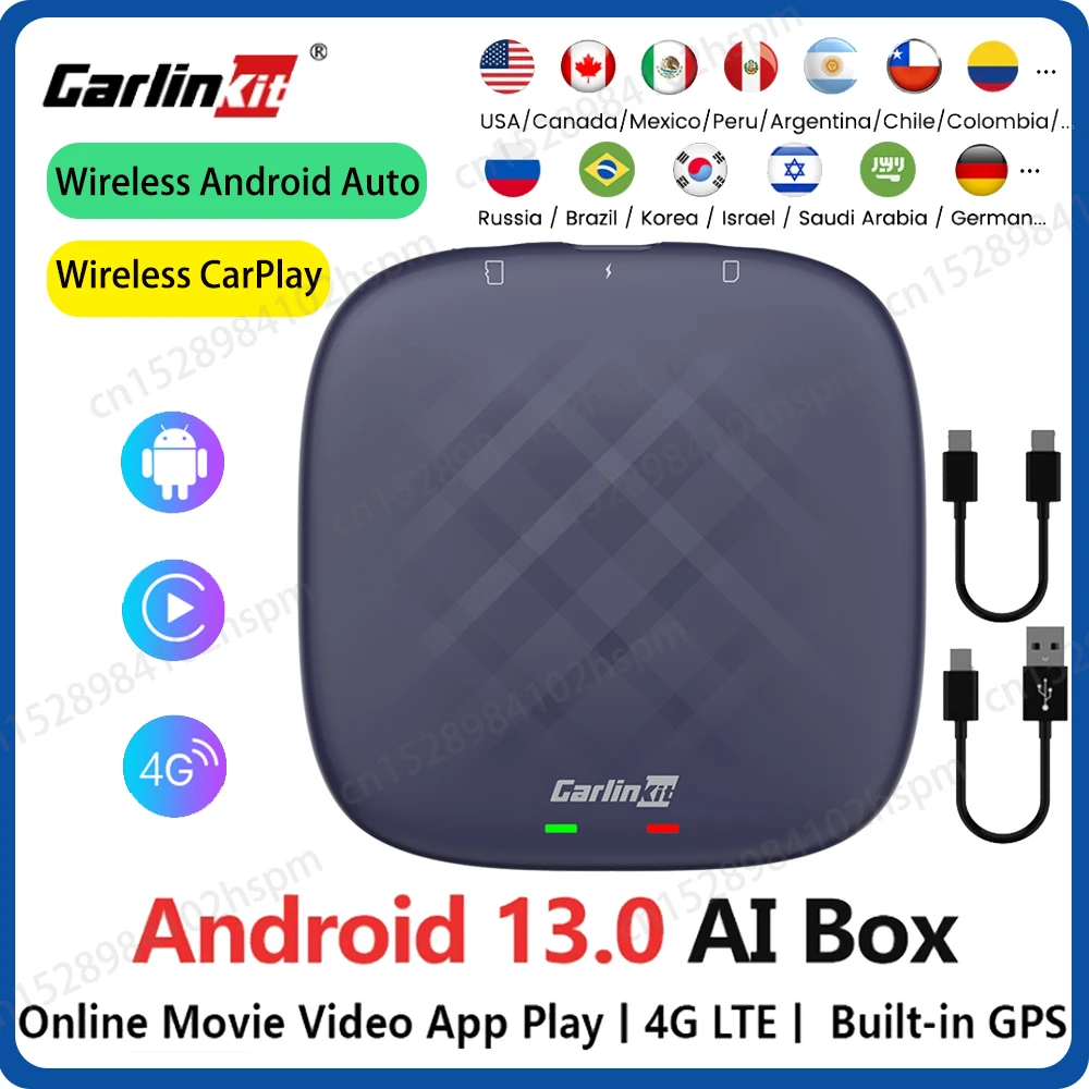 CarlinKit Android 13 CarPlay Ai Box Plus Wireless Android Auto &amp; CarPlay AI - £60.03 GBP+