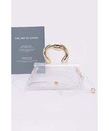 Trendy PVC Clear Metal Handle Flap Bag with Chic Metallic Accents - $31.00