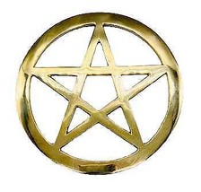 5.75&quot; Brass Pentagram Altar Tile - $28.79