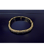 ST JOHN Vintage Gold Tone Pave Crystals Rhinestones Hinged Bangle Bracel... - £148.75 GBP