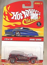2006 Hot Wheels Classics Series 3 15/30 DOUBLE DEMON Red w/Red Line Chrome 7 Sp - £9.83 GBP