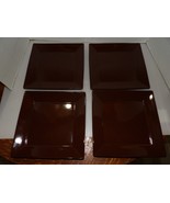 Set of 4 ColorCode Stone Ware Dark Chocolate 10&quot; Square Plates - $40.68 CAD