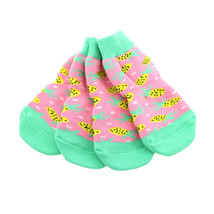 Non Skid Pineapple Pink and Mint Green Cotton Dog Socks Sizes XS-XL   - $227.89 MXN
