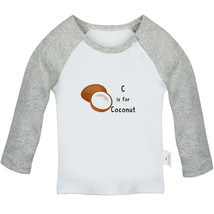 C is For Coconut Funny T-shirts Newborn Baby Graphic Tees Infant Toddler Tops - £8.42 GBP+