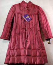 London Fog Down Coat Womens 10 Wine Polyester Long Sleeve Hooded Buttons... - £72.50 GBP