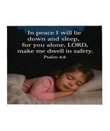 Psalm 4:8 Bible Verse Throw Blanket 50&quot; x 50&quot; Christian Inspirational - $724.35 MXN