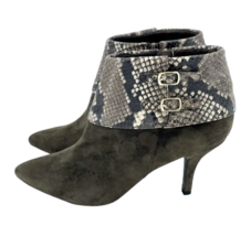 Vaneli Ankle Booties Suede Leather Snake Leather Pointed Toe 7.5 New SH26 - $79.20