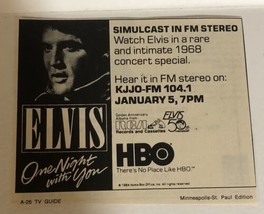 Elvis Presley One Night With You HBO Tv Guide Vintage Print Ad  Tpa7 - $5.93