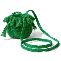Crochet Bucket Bag - RHODE Dark Green - £11.75 GBP