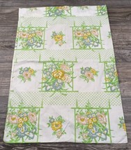 Vtg. Cannon Monticello Standard Pilllow Case Green Floral Print Retro 70&#39;s - £8.92 GBP