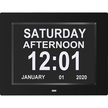 Digital Alarm Clock Large Display 8 inch LCD Screen Calendar Desk Alarm ... - $56.95