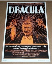 Vintage 17x11 Official Dracula Universal Studio movie monster poster,Bel... - $22.27