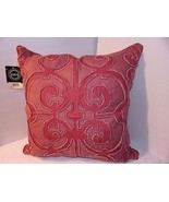 Square Pillow Rose Pink 20&quot;x20&quot; SURYA Fushia Raised Design Amelia Geometric - £47.26 GBP