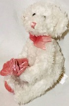 Dan Dee Collectors Choice 10” Puppy Dog Plush Stuffed Animal Pink Flower B161 - £11.62 GBP