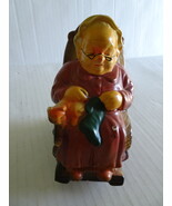 Bank - Vintage Retirement Fund Ceramic Bank Old Lady Knitting Rocking Chair - $7.00