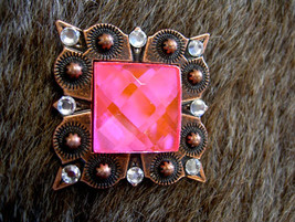 4 Conchos Rhinestone Horse Saddle Western Rodeo Bridle Berry Pink CO122 - $24.74
