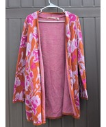 SOFT SURROUNDINGS Lelie Cardigan Sweater Soft Cotton Blend Orange Pink S... - $37.91 CAD