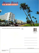Florida Miami Beach Tropical Palm Trees South Ocean Drive Cars VTG Postcard - £7.35 GBP