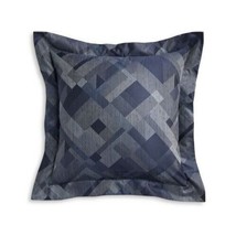 Frette Trama Arredo euro pillow shams 100% cotton blue navy /milk set of two - £81.94 GBP