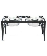 Chariot Double Elevated Dog Bowl Large Black - $213.26 CAD