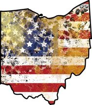 OH Ohio State Map Vintage Flag Vinyl Decal Sticker UV &amp; Water Proof Wate... - $109.41 MXN