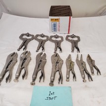 Lot of 11 Assorted Various Locking Pliers, Vise Grips &amp; other Tool LOT 459 - £118.35 GBP