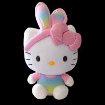 TY Sanrio Hello Kitty Plush Rainbow Beanie Babies Easter Bunny Ears Pastels  - $17.80