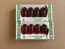 Vtg Red C9 Light Bulb 4 Count Christmas Decor Replacement Bulbs IOB - €10,18 EUR