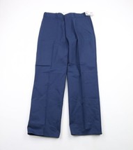 NOS Vintage 90s Streetwear Mens 36x32 Wide Leg Twill Mechanic Pants Navy Blue - £63.26 GBP