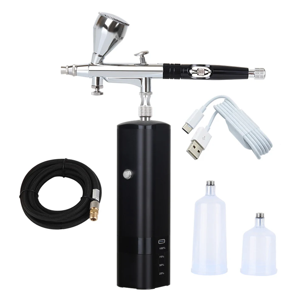 Portable Mini Cordless Airbrush Compressor Kit Wireless Customized Noise... - $201.30