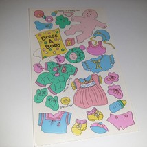 RARE 1984 Sandylion Maxi Activity Sticker Sheet DRESS A BABY Pastel Missing 1 - $39.60