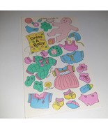 RARE 1984 Sandylion Maxi Activity Sticker Sheet DRESS A BABY Pastel Miss... - £31.65 GBP