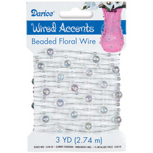 Beaded Wire Garland Clear Aurora Borealis 3 Yards - £14.38 GBP