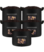 kopotma Hydroponic 15 Gallon Grow Bags Aeration Fabric Pot Bag 5 pack - $27.99