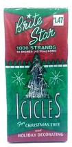 NOS VTG Christmas Tree Tinsil 1000 Strands 18&quot; Brite Star Silver Shiny Icicles - £7.87 GBP