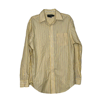 Lauren Ralph Lauren Dress Shirt Size 16-34/35 Yellow W/Blue White Stripes Mens - £17.11 GBP