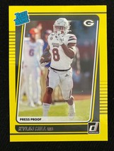 2021 Panini Donruss Rated Rookie Press Proof Yellow Kylin Hill #295 - £2.36 GBP