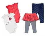 Carter&#39;s ~ 12 Months ~ Four (4) Piece ~ Ladybug~ 2-Body Suits ~ 2-Pant Sets - £17.93 GBP
