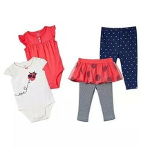 Carter&#39;s ~ 12 Months ~ Four (4) Piece ~ Ladybug~ 2-Body Suits ~ 2-Pant Sets - $22.44